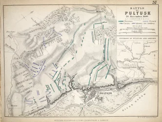 Mapa de la Batalla de Pultusk, publicado por William Blackwood and Sons, Edimburgo y Londres, 1848